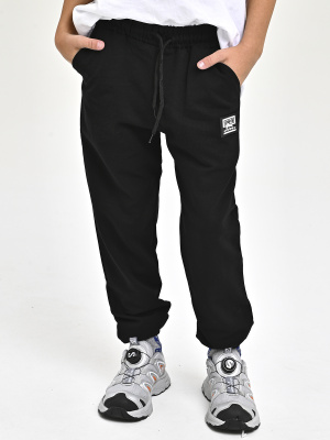 4323-B Брюки спорт д/м (черный весь размерный ряд)