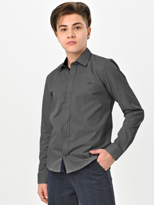 4777 Рубашка дл.р. д/м (темно-серый весь размерный ряд)