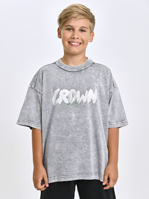 5329 Футболка оверсайз д/м (серый весь размерный ряд)