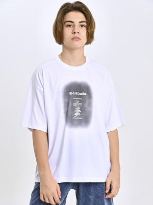 5443 Футболка оверсайз д/м (белый весь размерный ряд)