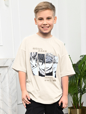 3136 Футболка д/м оверсайз (бежевый весь размерный ряд)