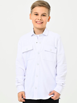 4333 Рубашка трик. дл.р. д/м (белый весь размерный ряд)