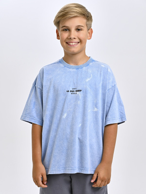 5338 Футболка оверсайз д/м (голубой весь размерный ряд)