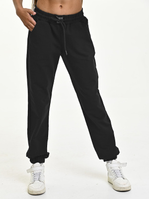 10466 Брюки спорт д/д (черный весь размерный ряд)