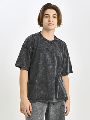 5332 Футболка оверсайз д/м (темно-серый весь размерный ряд)