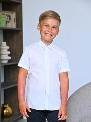 2466 Рубашка к.р. д/м (белый весь размерный ряд)