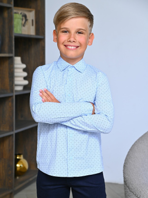 2587 Рубашка дл.р. д/м (2587-голубой-152)