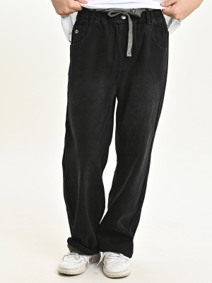 25351-Ch Джинсы утепленные д/м (черный весь размерный ряд)