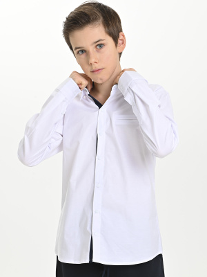 4978 Рубашка дл.р. д/м (белый весь размерный ряд)