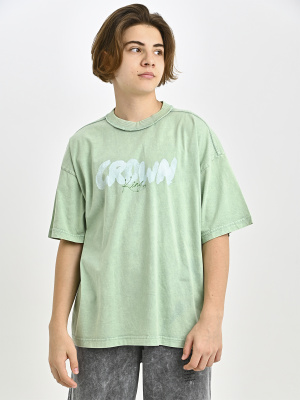 5328 Футболка оверсайз д/м (фисташковый весь размерный ряд)