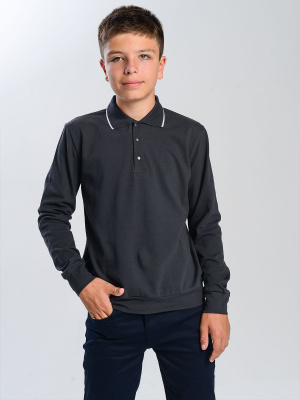 1773 Поло дл.р. д/м (темно-серый весь размерный ряд)