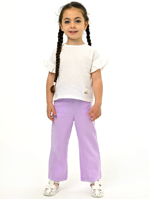 2388KG Костюм д/д (белый,сиреневый размер 34(128))