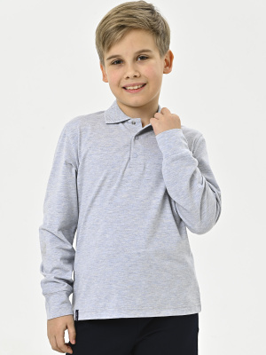 4226 Поло д/м дл.р. (серый меланж 116)