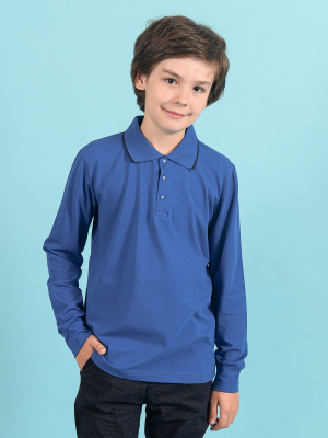 2552 Поло дл.р. д/м (джинсовый весь размерный ряд)