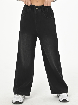 F2814-Ch Джинсы утепленные д/д (черный весь размерный ряд)