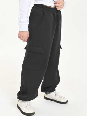 4904 Брюки спорт. утепл. д/м трик. (черный весь размерный ряд)