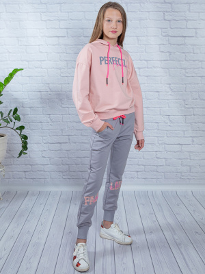 10057 Костюм д/д (пудра/серый размер 134)