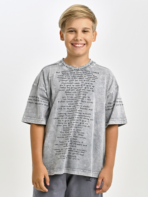 5326 Футболка оверсайз д/м (серый весь размерный ряд)