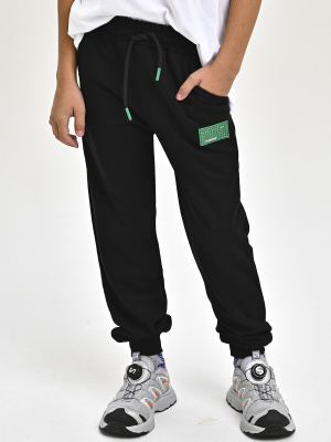 4316-B Брюки спорт д/м (черный весь размерный ряд)