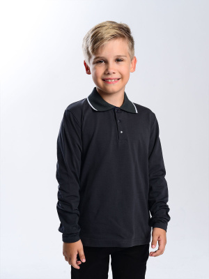 1777 Поло дл.р. д/м (темно-серый весь размерный ряд)