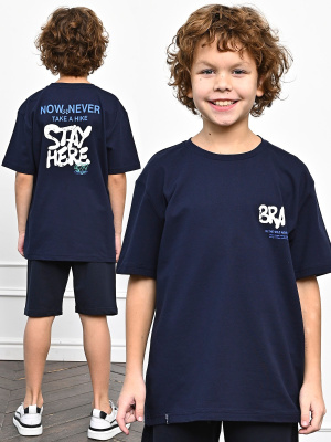 3004 Футболка д/м (темно-синий весь размерный ряд)