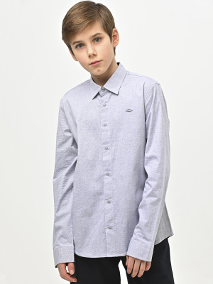 4887 Рубашка дл.р. д/м (синий меланж весь размерный ряд)