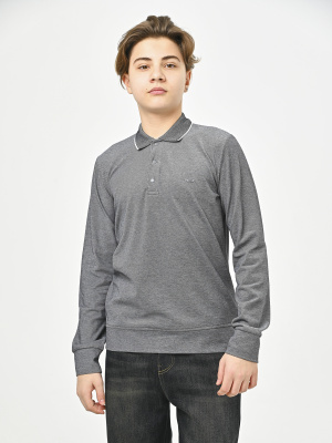 4938 Поло дл.р. д/м (серый весь размерный ряд)