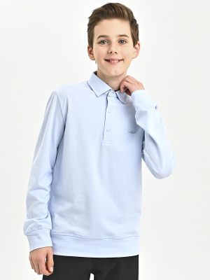 4257 Поло д/м дл.р. (голубой весь размерный ряд)