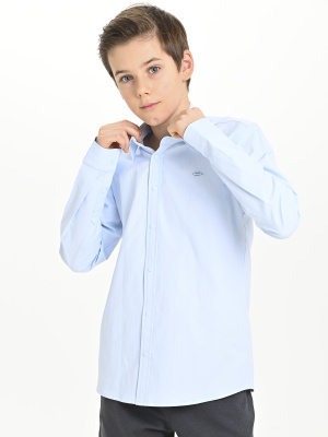 4708 Рубашка дл.р. д/м (голубой весь размерный ряд)