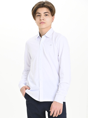 4810 Рубашка трик.(батал) дл.р. д/м (белый весь размерный ряд)