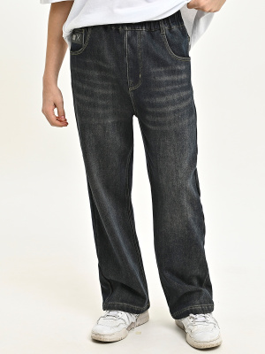 25365-Ch Джинсы утепленные д/м (синий весь размерный ряд)