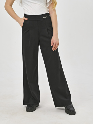 888KG Брюки палаццо д/д (черный весь размерный ряд)