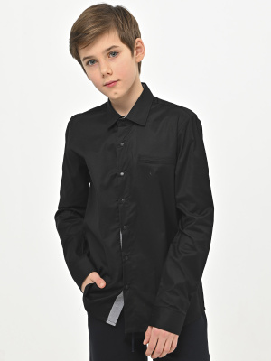 4979 Рубашка дл.р. д/м (черный весь размерный ряд)