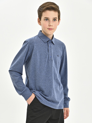 4267 Поло д/м дл.р. (джинсовый меланж весь размерный ряд)