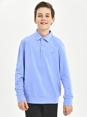 4393 Поло д/м дл.р. (голубой весь размерный ряд)