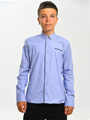 2666-1 Рубашка дл.р. д/м (ярко-голубой весь размерный ряд)