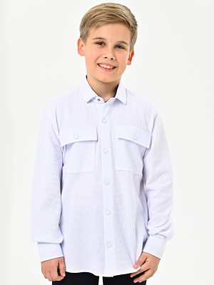 4249 Рубашка трик. дл.р. д/м (белый весь размерный ряд)