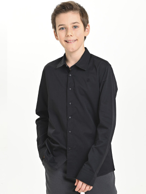 4857 Рубашка дл.р. д/м (черный весь размерный ряд)