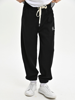 B020-8-Ch Брюки спорт утепл. д/м (черный весь размерный ряд)