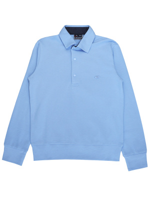 4357 Поло дл.р. д/м (голубой весь размерный ряд)