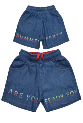 9324 Шорты д/м (джинс/красный размер 104)