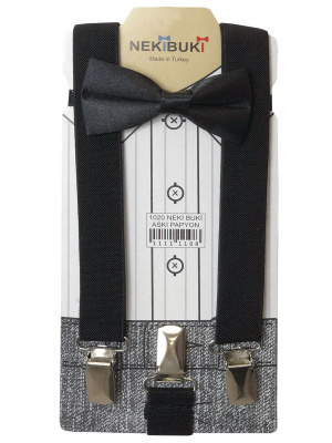 1020-2 Подтяжки+бабочка (4шт) (черный размер 86-122)