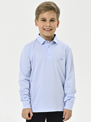 4355 Поло дл.р. д/м (голубой весь размерный ряд)