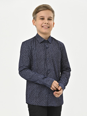 4074 Рубашка дл.р. д/м (темно-синий весь размерный ряд)