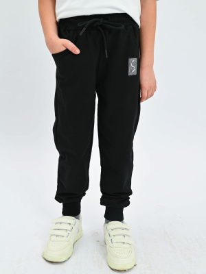 2578 Брюки спорт д/м (черный весь размерный ряд)