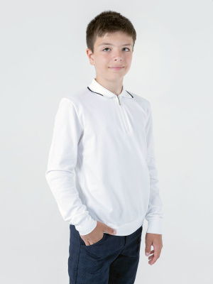 1780 Поло дл.р. д/м (белый размер 152)