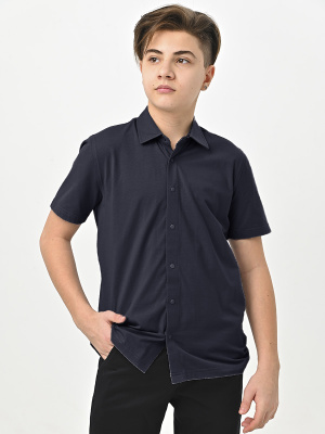 4807 Рубашка трик.(батал) к.р. д/м (темно-синий весь размерный ряд)