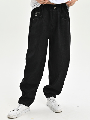 25563-Ch Джинсы утепленные д/м (черный весь размерный ряд)