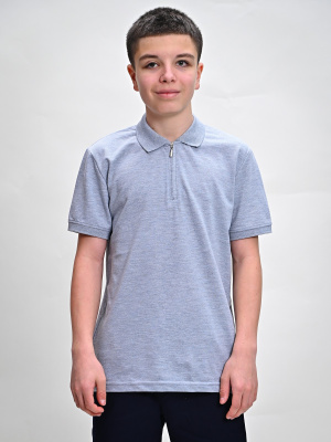 2316 Поло к.р. д/м (серый меланж весь размерный ряд)
