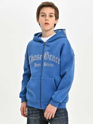 425528 Толстовка утепл. д/м (синий весь размерный ряд)